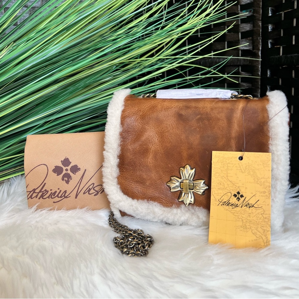 NWT- Patricia Nash Harlow Flap Chain Bag Sherpa